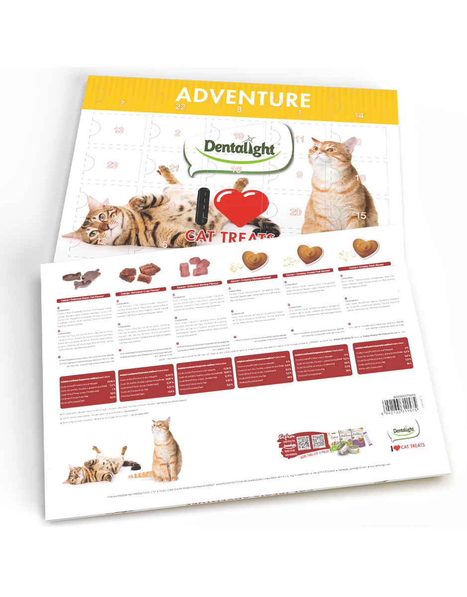 24 Holes Christmas Calendar Treats for Cats 