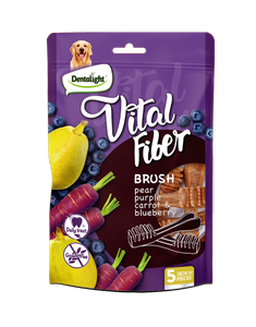 Vital Fiber Brush 3.7”, 5 Pcs, 85g, Blueberry, Purple Carrot, & Pear